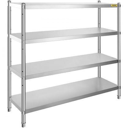 010592719608 - 4-Tier Stainless Steel Shelf 60x18.5 Inch with 330 lbs Capacity