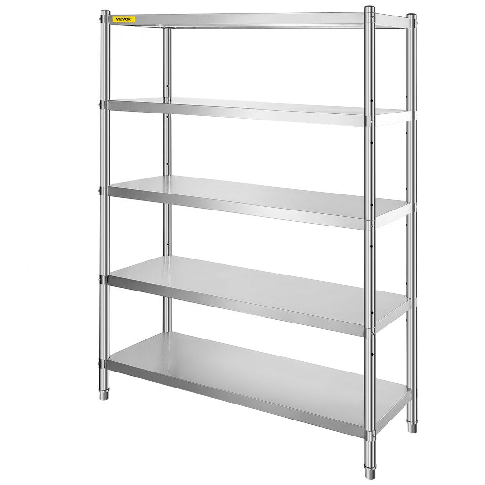 010943191812 - 5-Tier Stainless Steel Shelf, 47.5x18 Inch, 330 lbs per Tier