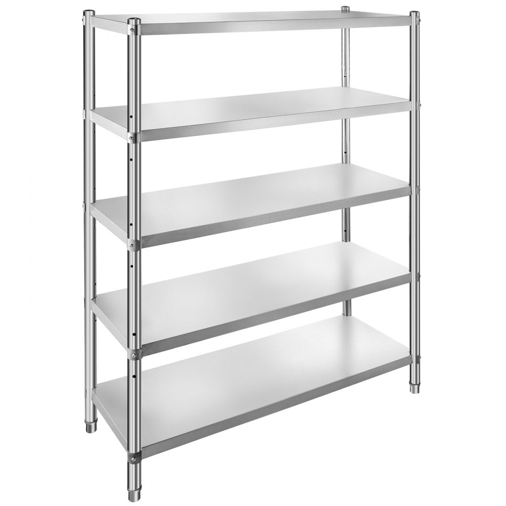 010943191812 - 5-Tier Stainless Steel Shelf, 47.5x18 Inch, 330 lbs per Tier