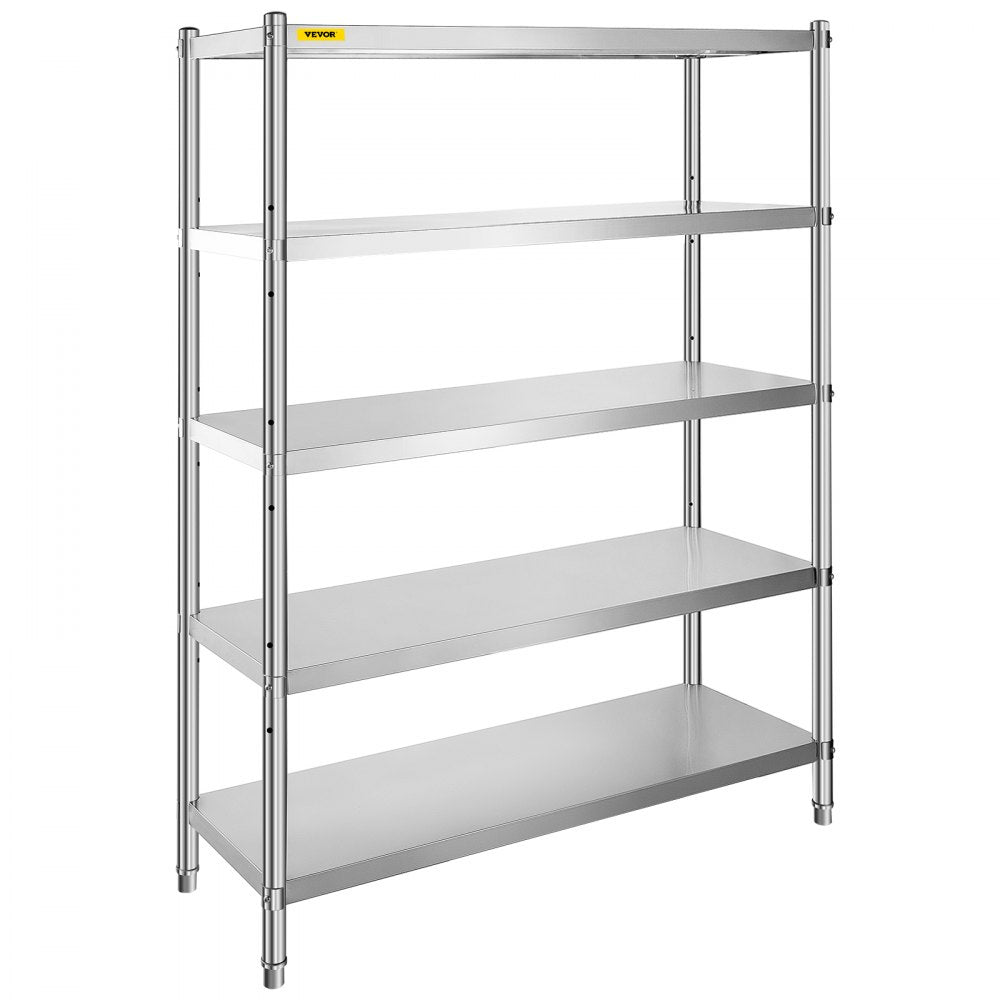 010943191812 - 5-Tier Stainless Steel Shelf, 47.5x18 Inch, 330 lbs per Tier
