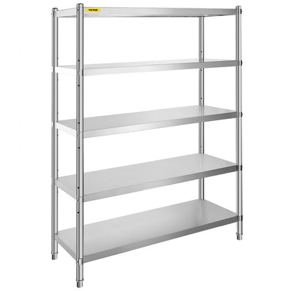 010943191812 - 5-Tier Stainless Steel Shelf, 47.5x18 Inch, 330 lbs per Tier