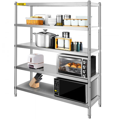 VV-SSS-5-72 - Heavy-Duty 5-Tier Stainless Steel Shelf for Kitchen & Garage