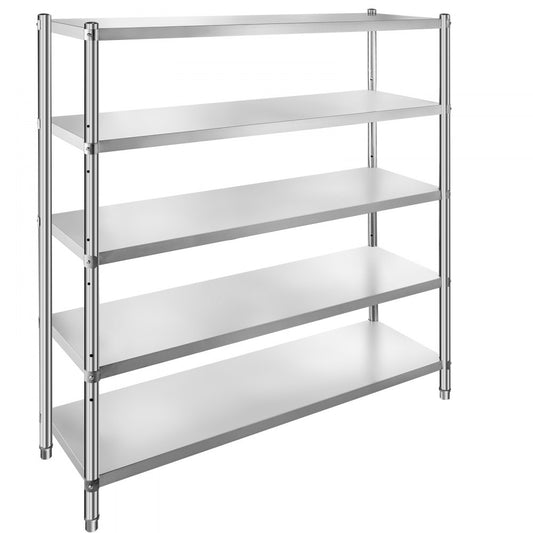 VV-SSS-5-72 - Heavy-Duty 5-Tier Stainless Steel Shelf for Kitchen & Garage