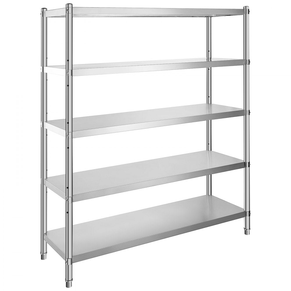 VV-SSS-5-72 - Heavy-Duty 5-Tier Stainless Steel Shelf for Kitchen & Garage