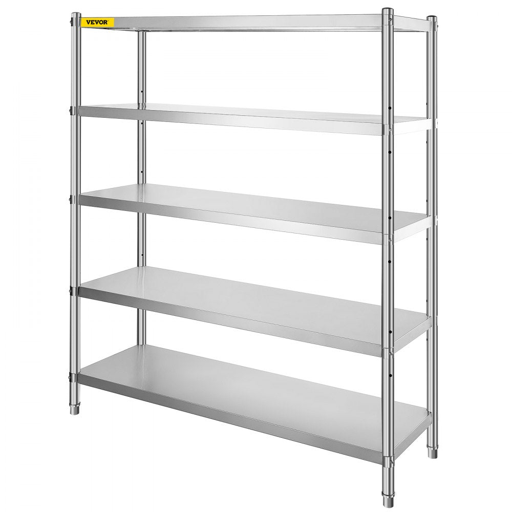 VV-SSS-5-72 - Heavy-Duty 5-Tier Stainless Steel Shelf for Kitchen & Garage