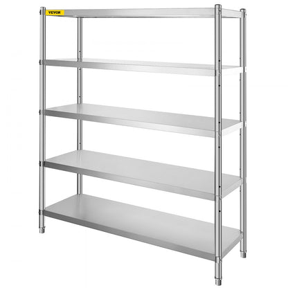 VV-SSS-5-72 - Heavy-Duty 5-Tier Stainless Steel Shelf for Kitchen & Garage