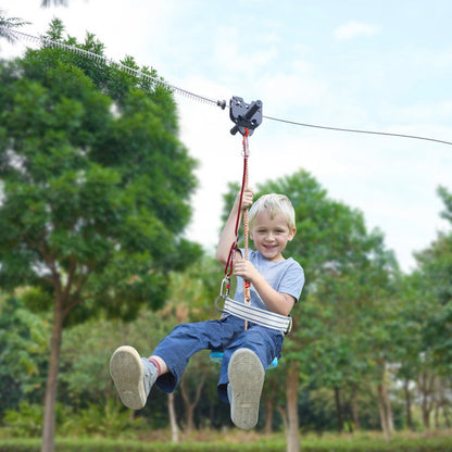HL-160ft-007 - 160ft VEVOR Zipline Kit for Kids and Adults, 500 lb Capacity