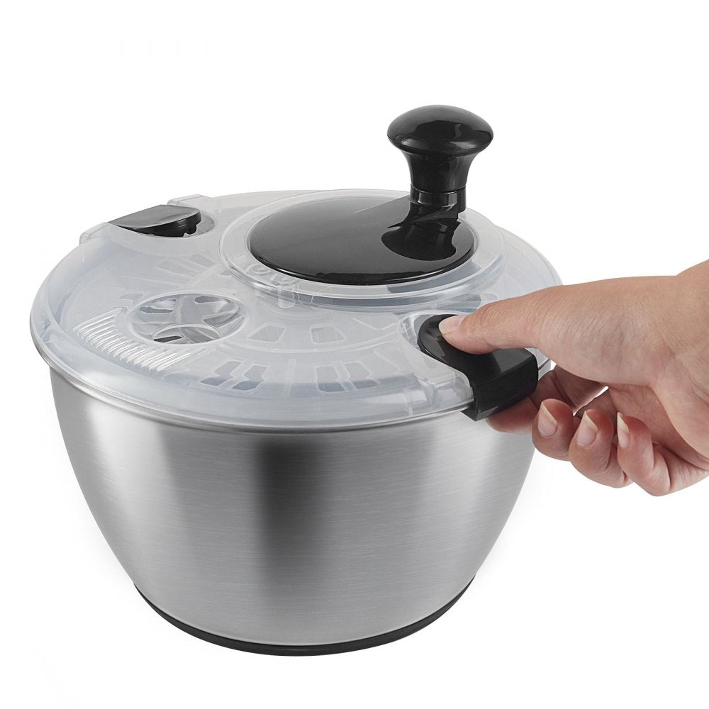 TF901S - 4.5L Stainless Steel Salad Spinner with Non-Slip Base