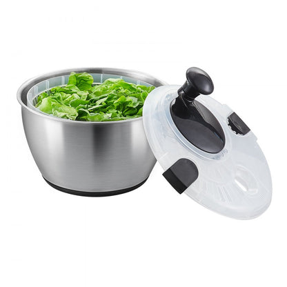 TF901S - 4.5L Stainless Steel Salad Spinner with Non-Slip Base