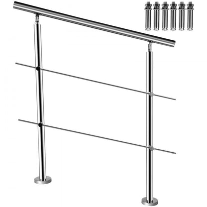 010319943911 - Easy Install Stainless Steel Handrail with 2 Cross Bars