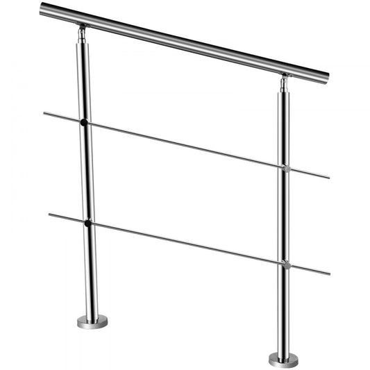 010319943911 - Easy Install Stainless Steel Handrail with 2 Cross Bars