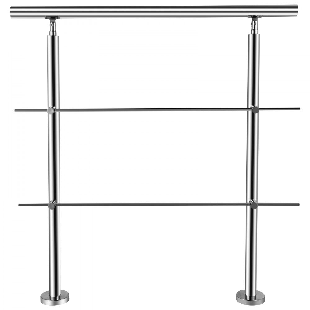 010319943911 - Easy Install Stainless Steel Handrail with 2 Cross Bars
