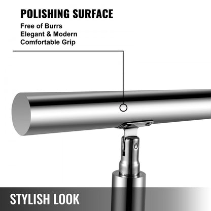 010319943911 - Easy Install Stainless Steel Handrail with 2 Cross Bars