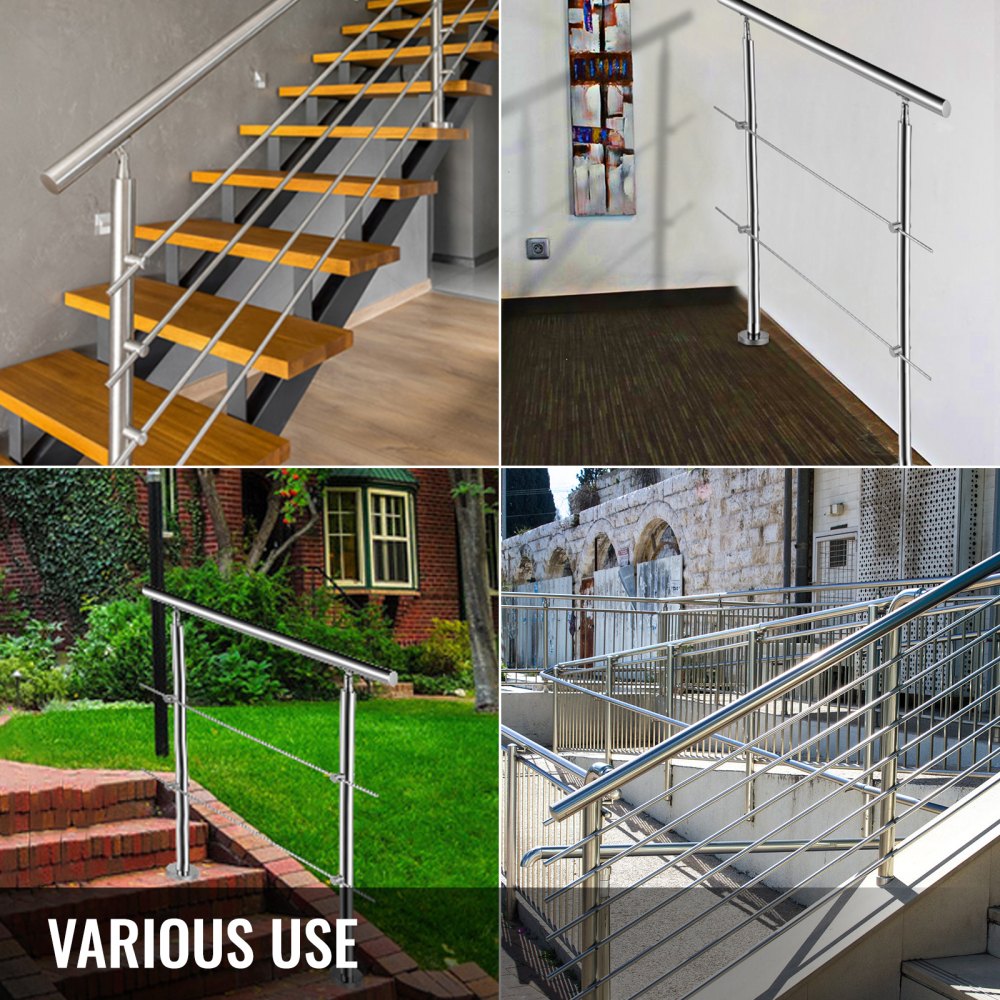 010319943911 - Easy Install Stainless Steel Handrail with 2 Cross Bars