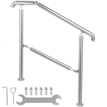 BXG-3STEP - Adjustable 304 Stainless Steel Handrail for 2-3 Steps, 441 lbs Capacity