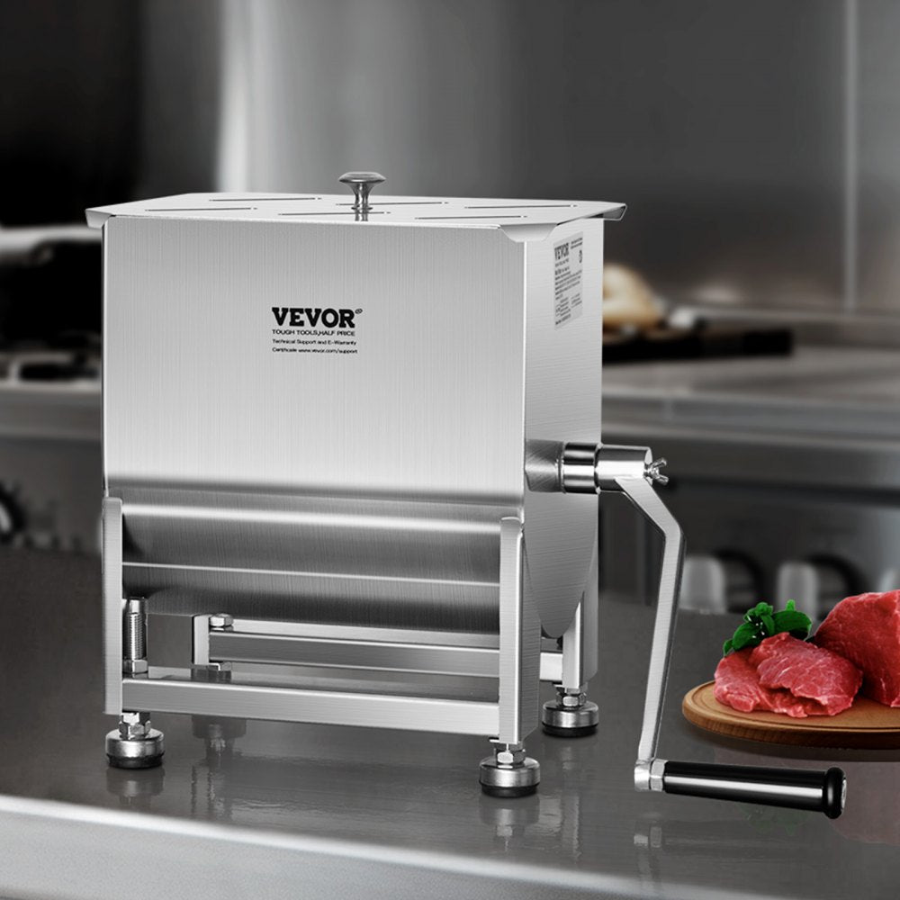 BMM10 - 15 lb Stainless Steel Manual Meat Mixer for Easy Batch Mixing