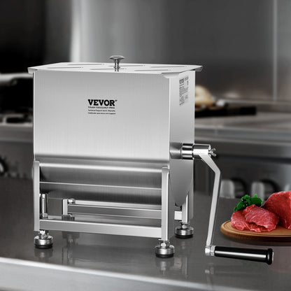 BMM10 - 15 lb Stainless Steel Manual Meat Mixer for Easy Batch Mixing