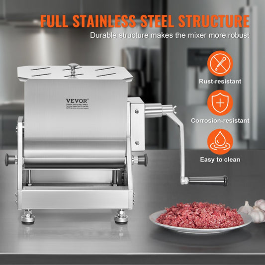 BME20-T - 30-Pound Stainless Steel Meat Mixer with Tilt Design