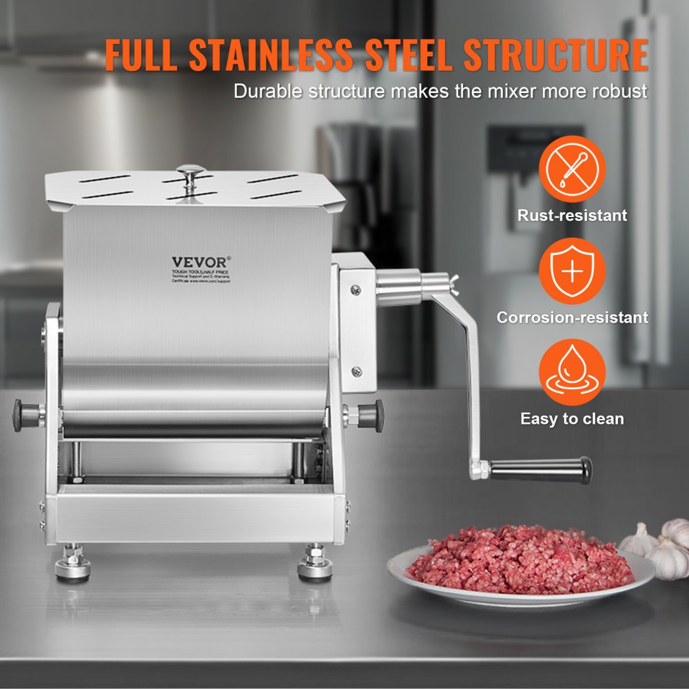 BME30-T - 60lb Stainless Steel Manual Meat Mixer with Tilt Design