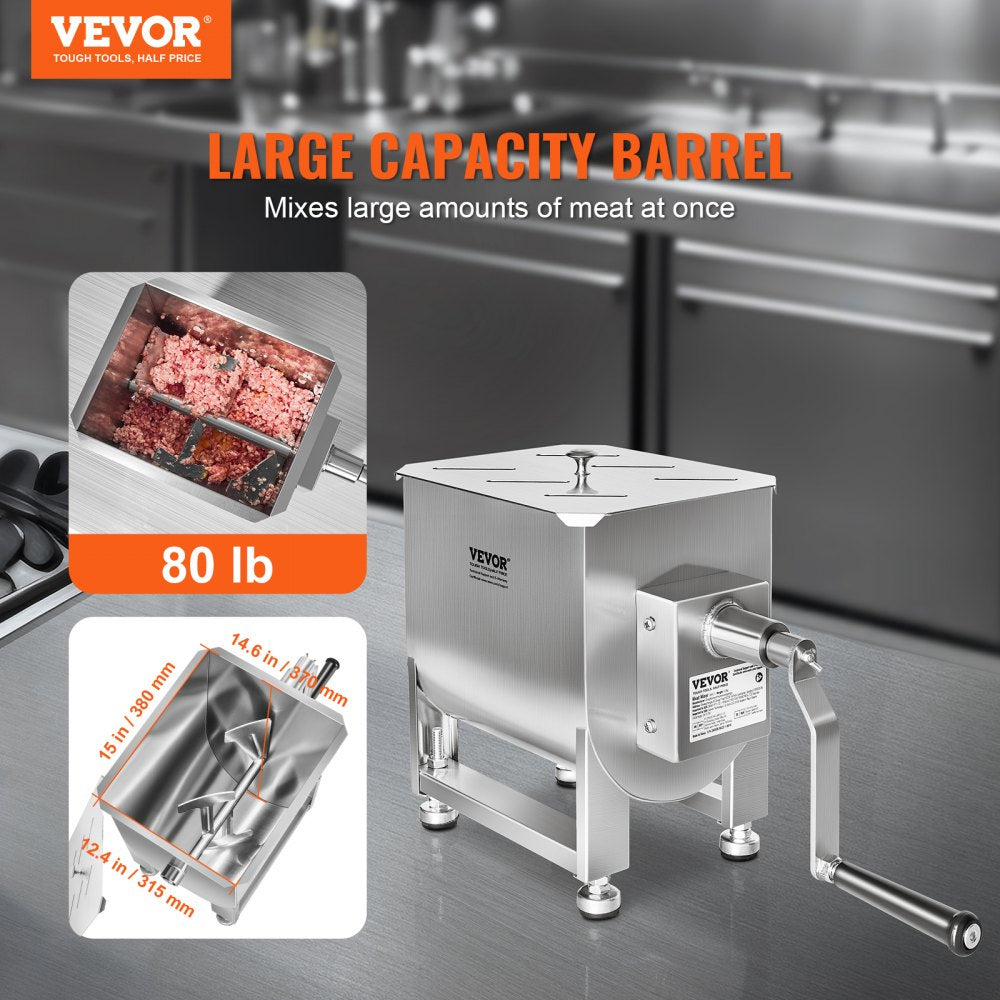 BME40 - 80 lb Stainless Steel Manual Meat Mixer for Efficient Mixing