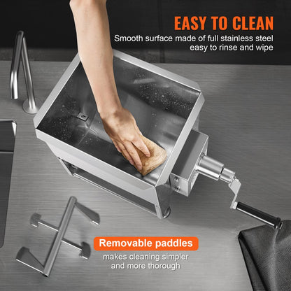 BME40 - 80 lb Stainless Steel Manual Meat Mixer for Efficient Mixing