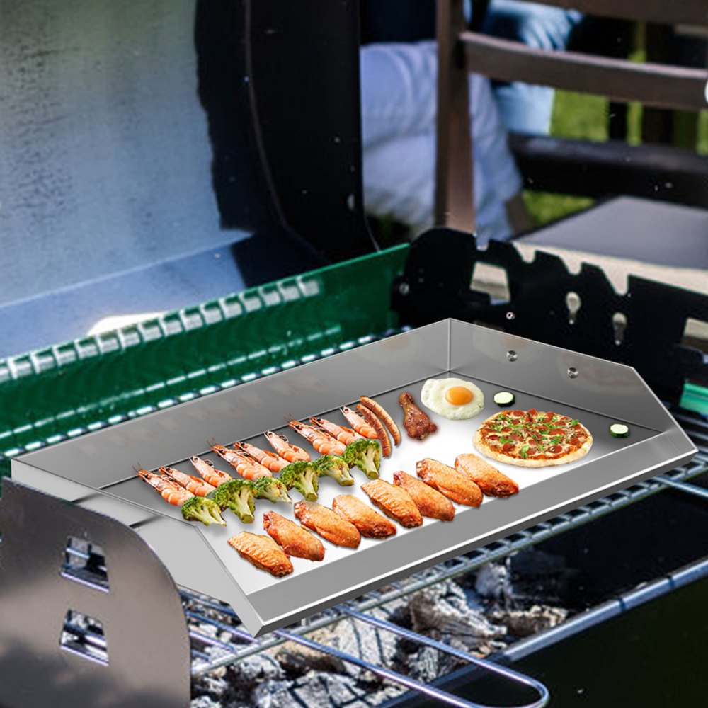 010591584047 - 36" x 22" Stainless Steel Griddle for BBQ & Cooking