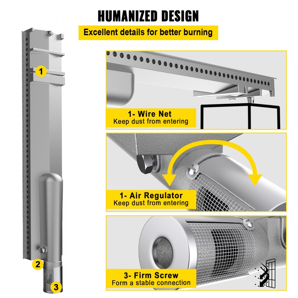 VV-TXBXGTDRSQ4-406MM - 15.9" Stainless Steel Grill Burner for Perfect BBQ Flame