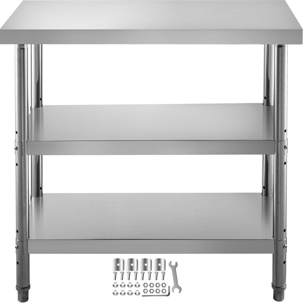 VV-SWT-SD-2414 - 24x14 Stainless Steel Work Table with Adjustable Feet