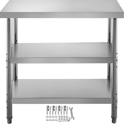 VV-SWT-SD-2414 - 24x14 Stainless Steel Work Table with Adjustable Feet