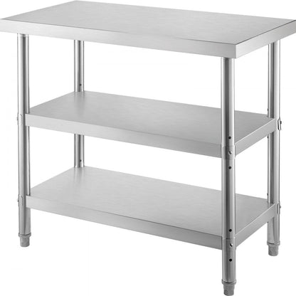 VV-SWT-SD-2414 - 24x14 Stainless Steel Work Table with Adjustable Feet