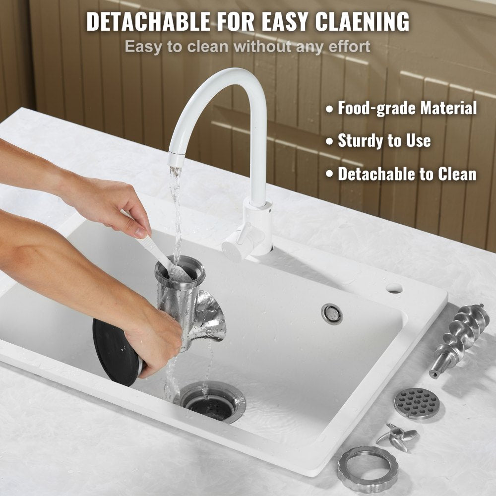 S#8 - Durable 304 Stainless Steel Manual Meat Grinder with Suction Cup Stability