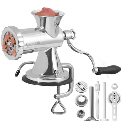 S#8 - Durable 304 Stainless Steel Manual Meat Grinder with Suction Cup Stability