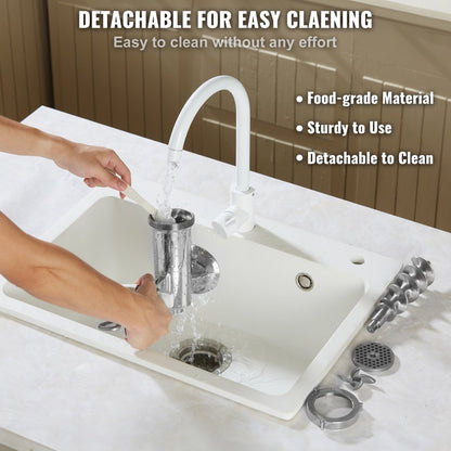 S#12 - Durable Stainless Steel Manual Meat Grinder for Home Sausage Making