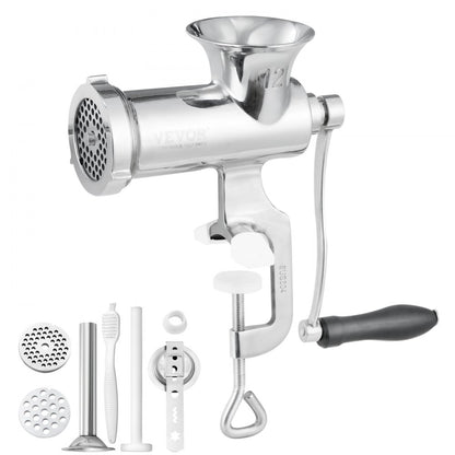 S#12 - Durable Stainless Steel Manual Meat Grinder for Home Sausage Making