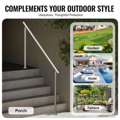 SSH-1S-180-0 - Adjustable Stainless Steel Handrail for Safe Outdoor Steps