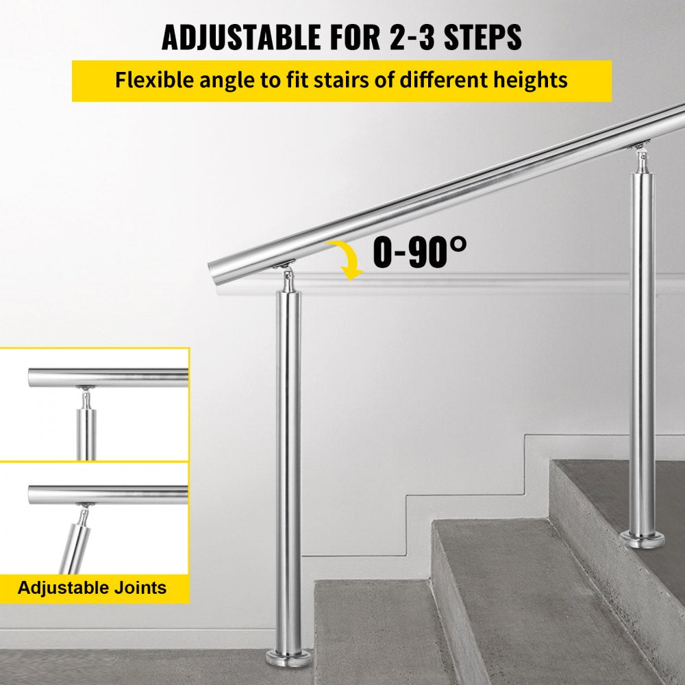 SLZ-100CM - Adjustable Stainless Steel Handrail for 2-3 Steps, 551 lbs Capacity