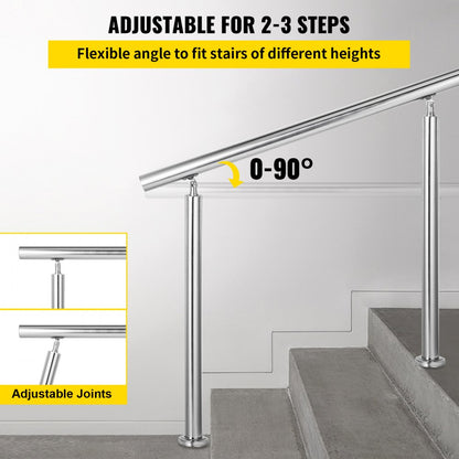 SLZ-100CM - Adjustable Stainless Steel Handrail for 2-3 Steps, 551 lbs Capacity