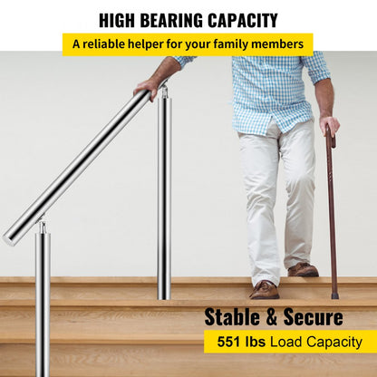 SLZ-80CM - Adjustable Stainless Steel Handrail, 32x34", Supports 551 lbs