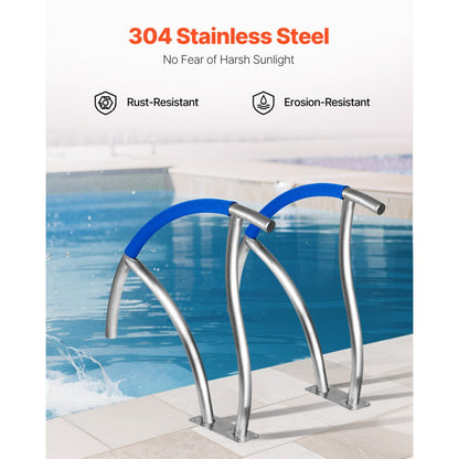 VV-YCFS-SZDT 30X30YC 2PCS - Stainless Steel Pool Handrail with 1.6ft Grip