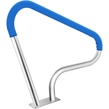 010941305183 - 39"L Stainless Steel Pool Handrail with Blue Grip Cover