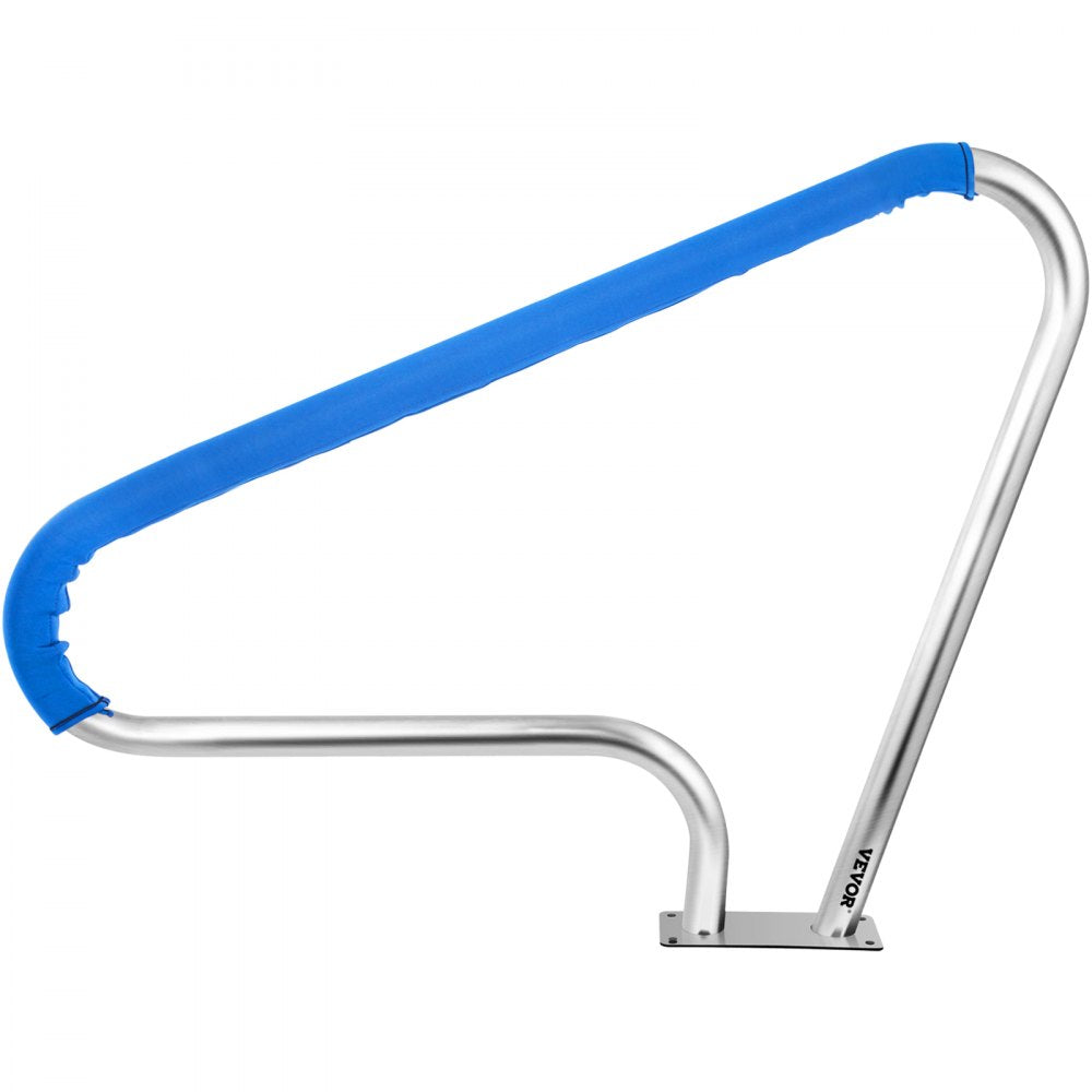 010932079912 - Durable 4ft Stainless Steel Pool Handrail with Blue Grip