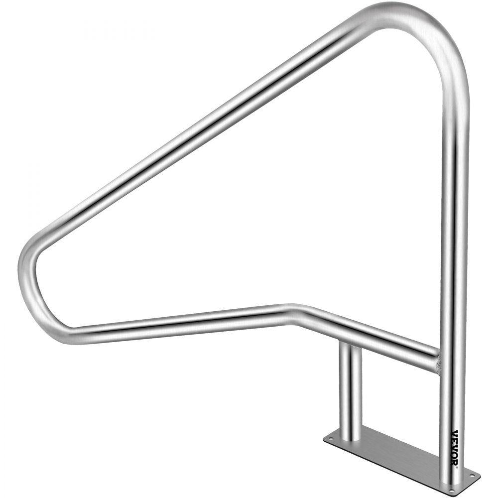 010566673663 - 54” Stainless Steel Pool Handrail with Skid-Proof Grip Cover
