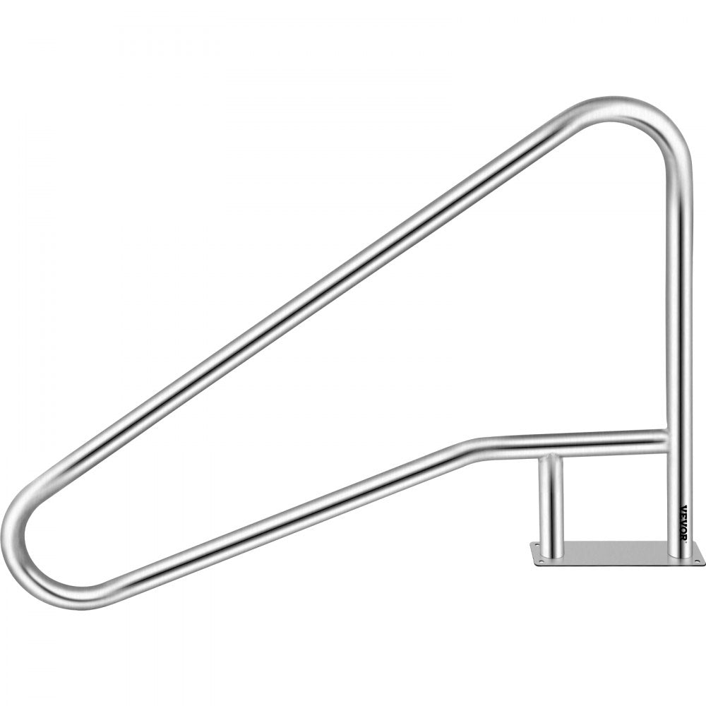 010566673663 - 54” Stainless Steel Pool Handrail with Skid-Proof Grip Cover