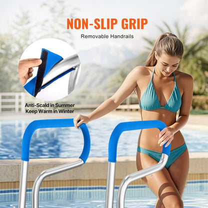 B-3223 - Durable Stainless Steel Pool Handrail with Non-Slip Grips