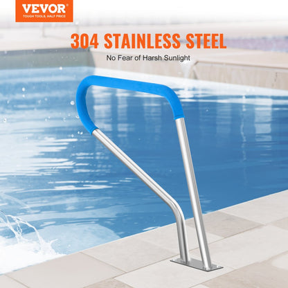 B-3932 - Durable Stainless Steel Pool Handrail with Non-Slip Grips