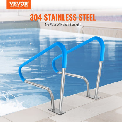 B-4836 - Premium Stainless Steel Pool Handrail with Non-Slip Grips