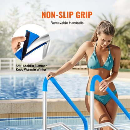 B-5436 - Durable Stainless Steel Pool Handrail with Non-Slip Grips