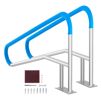 B-5532-D - Durable Stainless Steel Pool Handrail with Non-Slip Grips