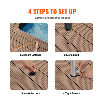 B-4637 - Durable Stainless Steel Pool Handrail with Non-Slip Grips