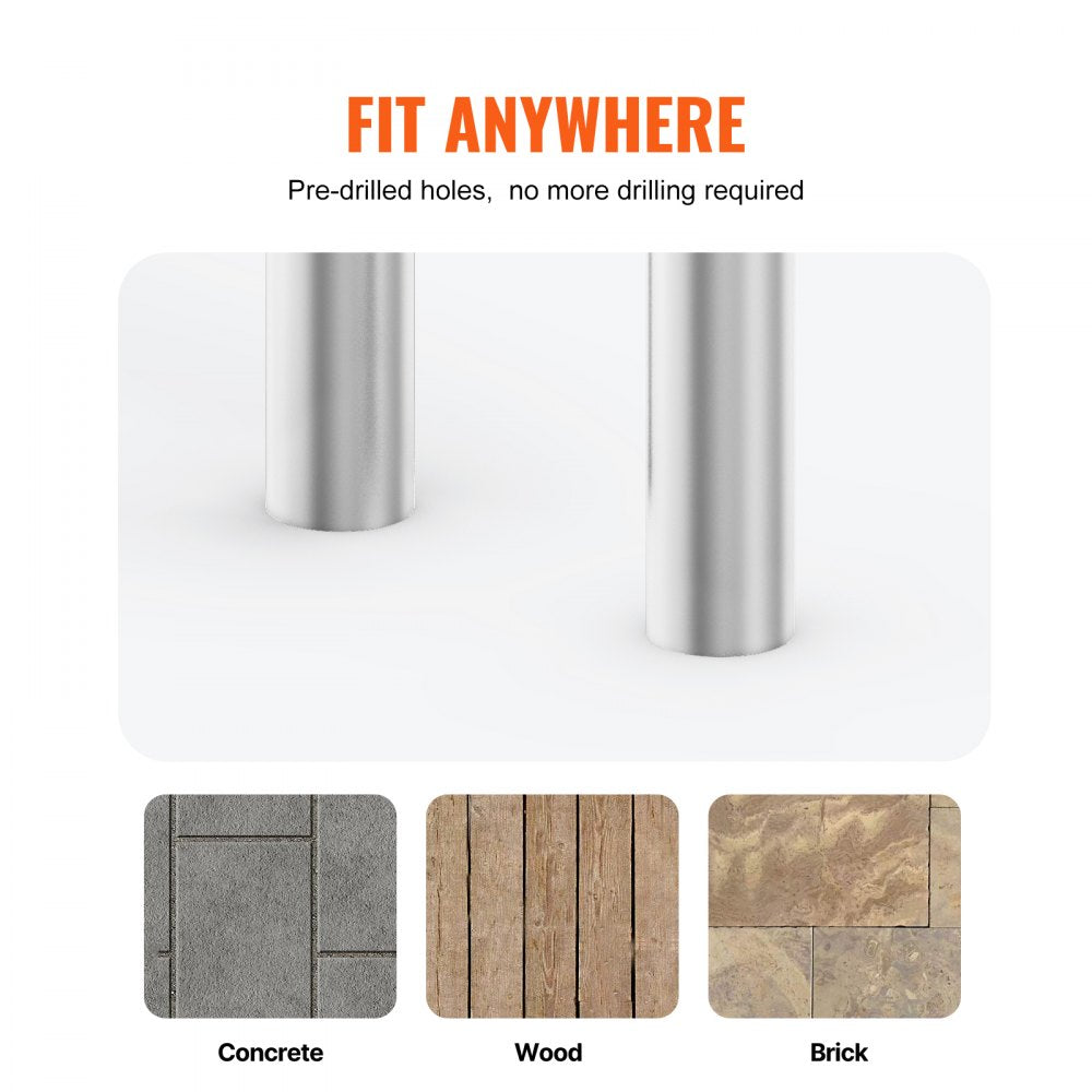 B-4637 - Durable Stainless Steel Pool Handrail with Non-Slip Grips